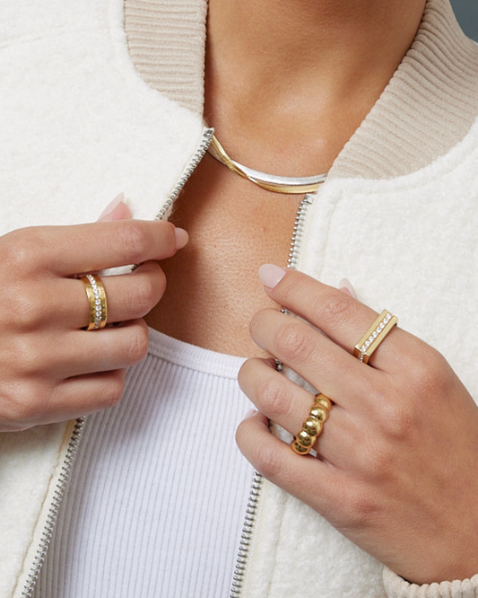 Runway Eternity Square Ring 24K Gold Plate - PRE-ORDER