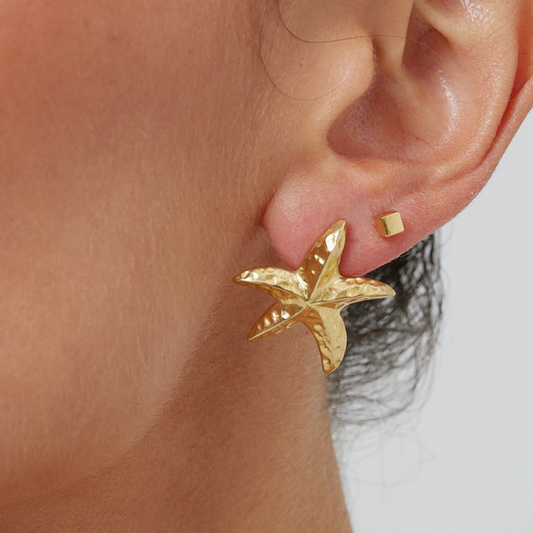 Starfish Earrings 24K Gold Plate