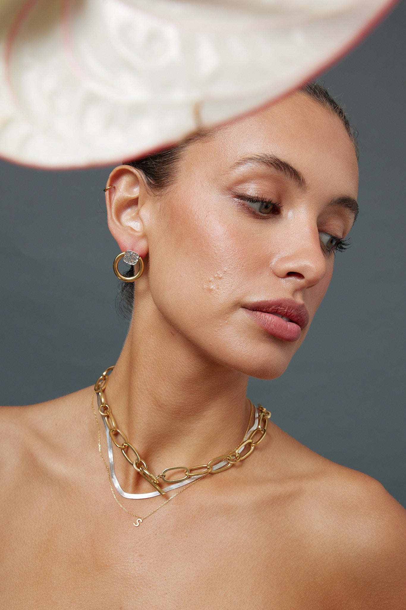 Melody Hoops Two Tone 24K Gold Plate/Sterling Silver