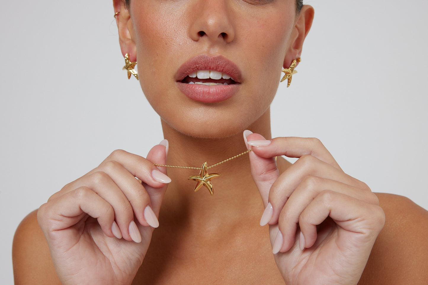 Starfish Necklace Gold 24K Gold Plate