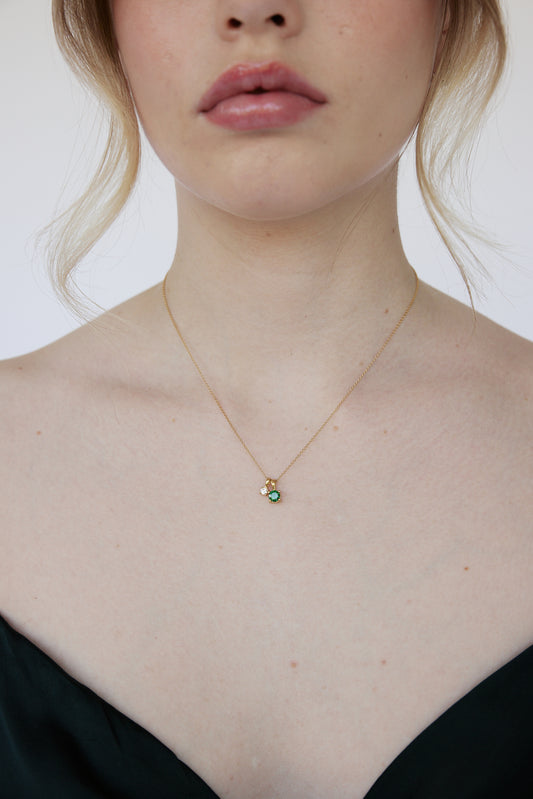 Birthstone Necklace 24K Gold Plate