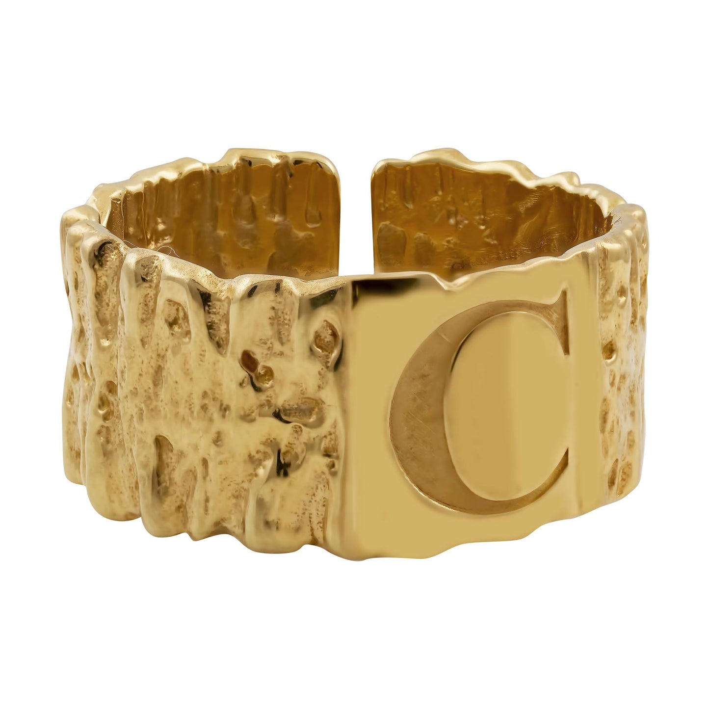 Wattle Free Size Ring engraved Initial Pre Order