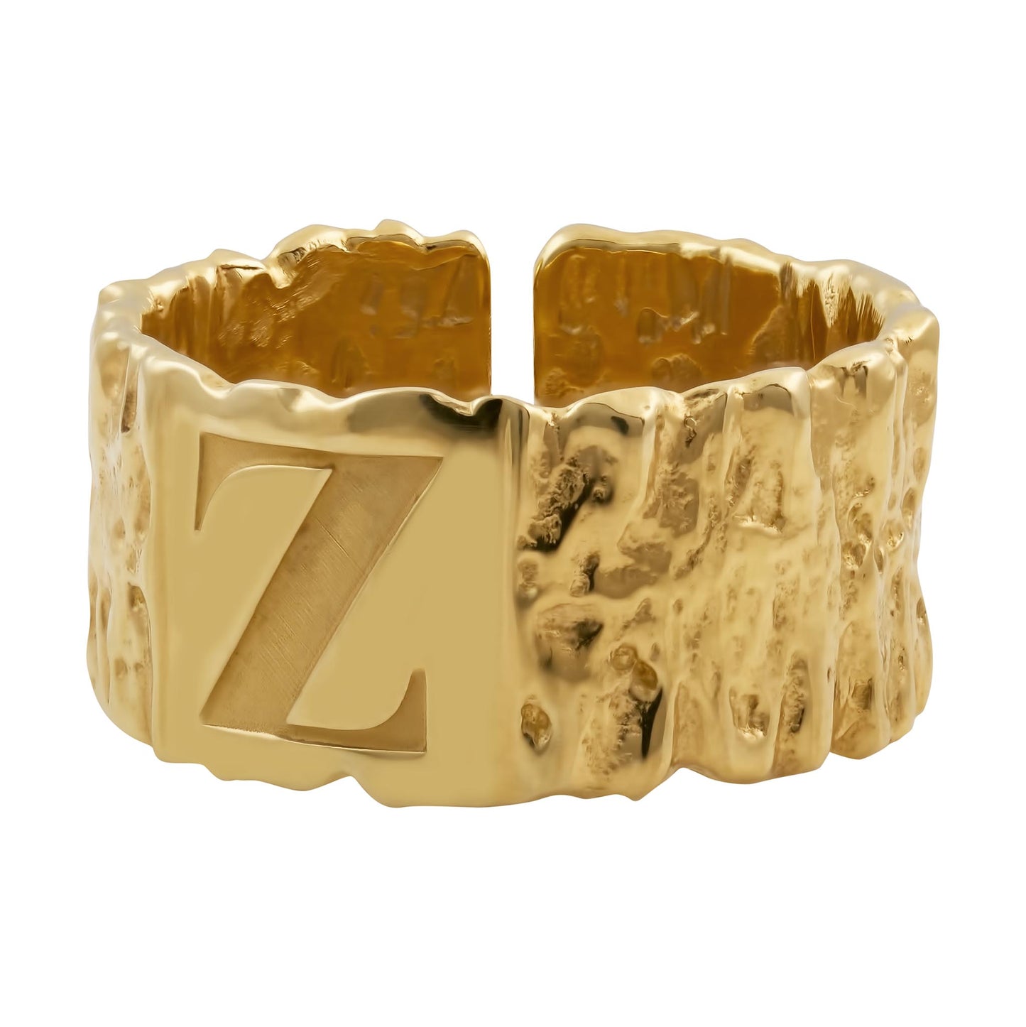 Wattle Free Size Ring engraved Initial Pre Order