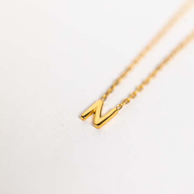 Petite Initial Necklace in Solid Gold - PRE-ORDER
