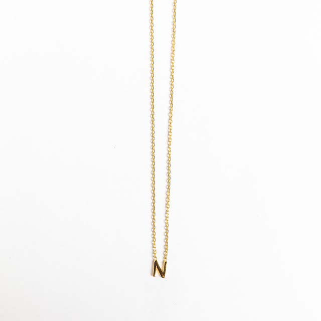 Petite Initial Necklace in Solid Gold - PRE-ORDER