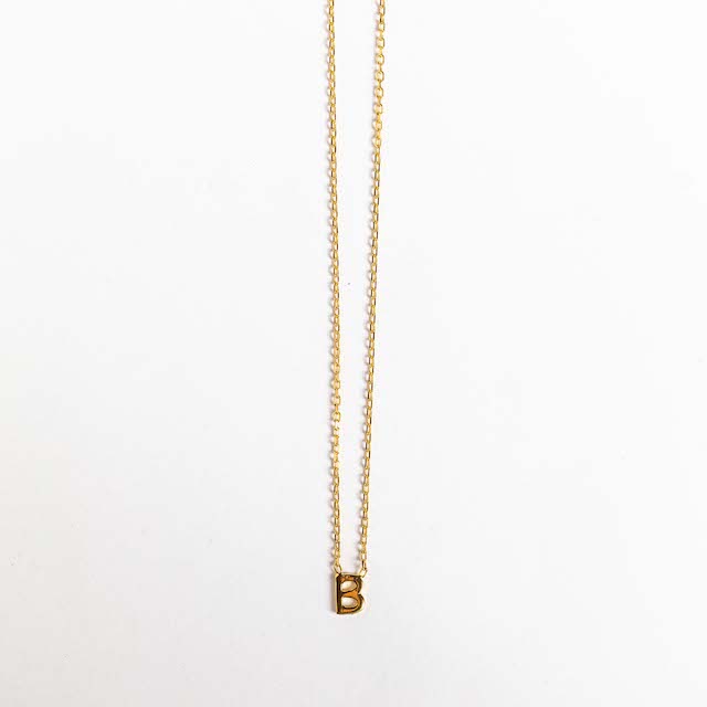 Petite Initial Necklace in Solid Gold - PRE-ORDER