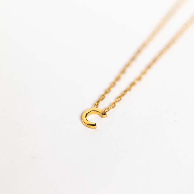 Petite Initial Necklace in Solid Gold - PRE-ORDER