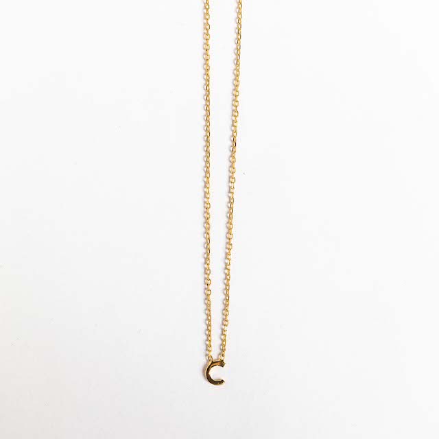 Petite Initial Necklace 24K Gold Plate