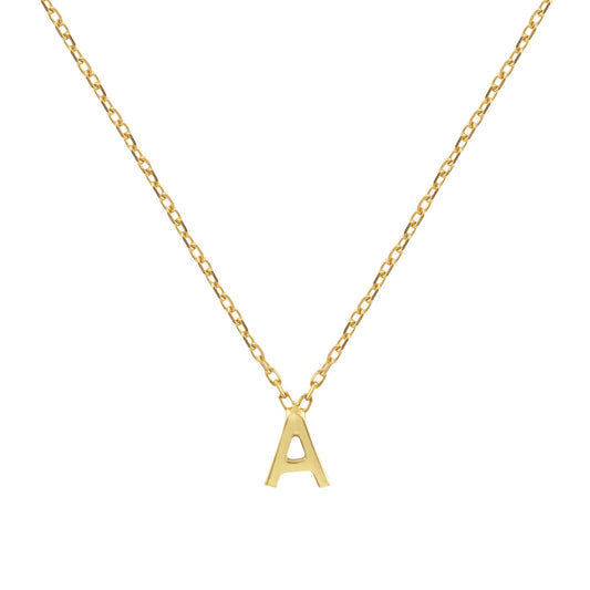 Petite Initial Necklace in Solid Gold - PRE-ORDER