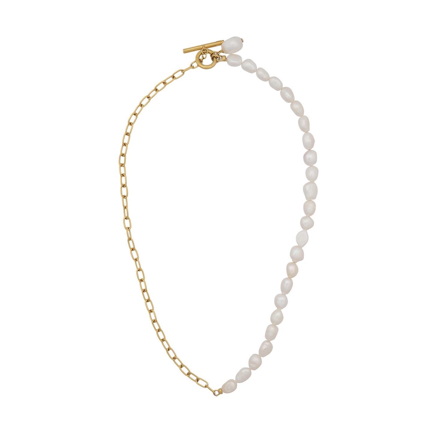 Sofia Gold Links Pearl Necklace