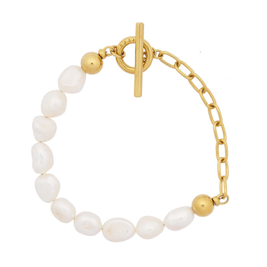 Sofia Gold Links Pearl Bracelet